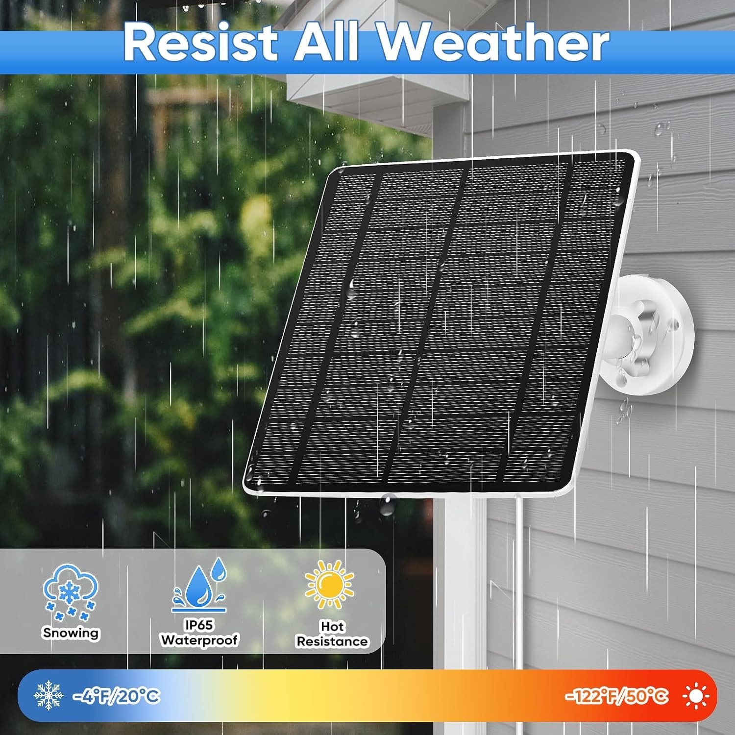 Solar Panel for Ring Camera(2nd Generation) Dustproof Waterproof 5W Solar Panel