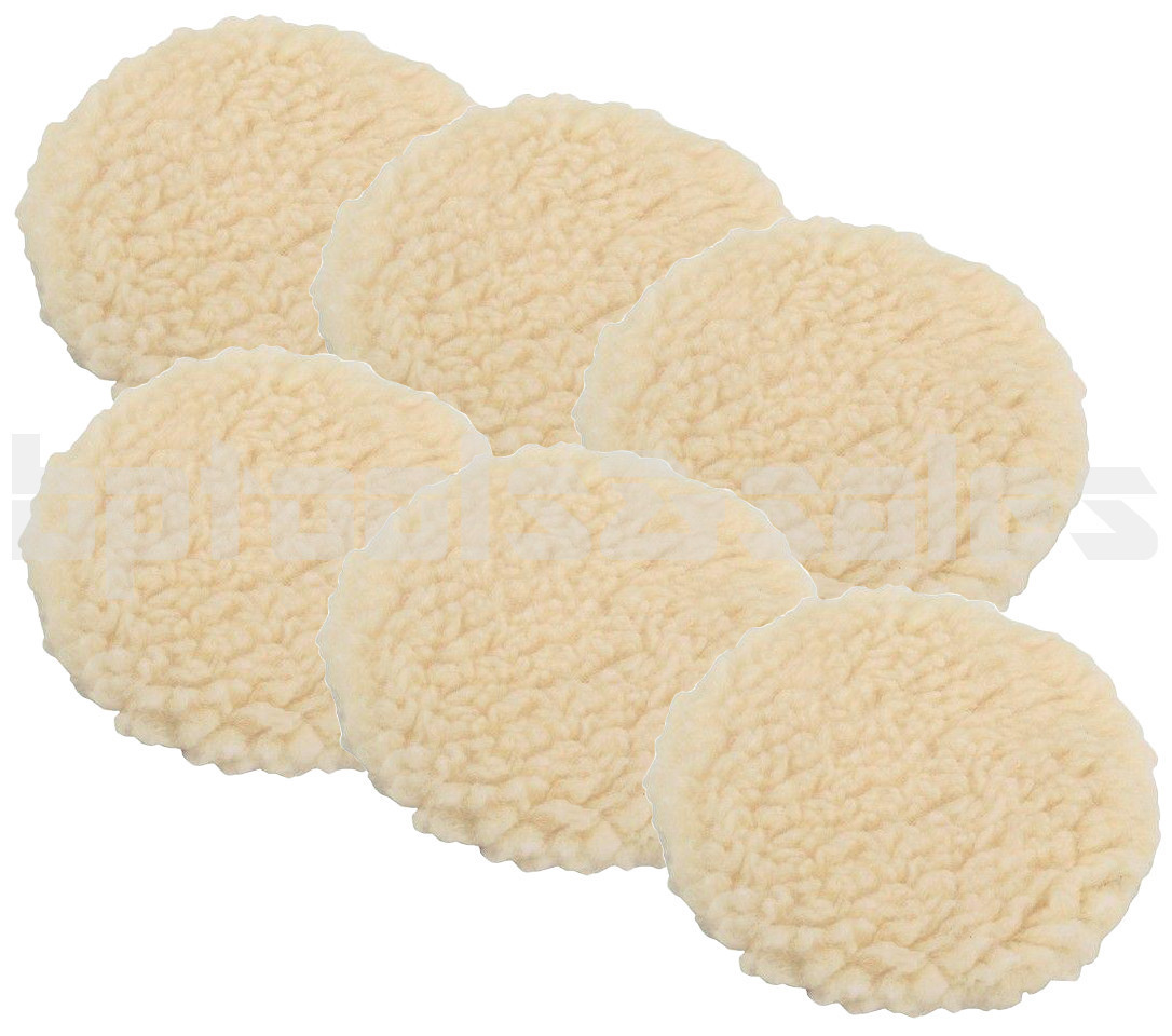 Lot of 6 - 7" Polishing Bonnet Car Polisher Buffing Pads Elastic Band