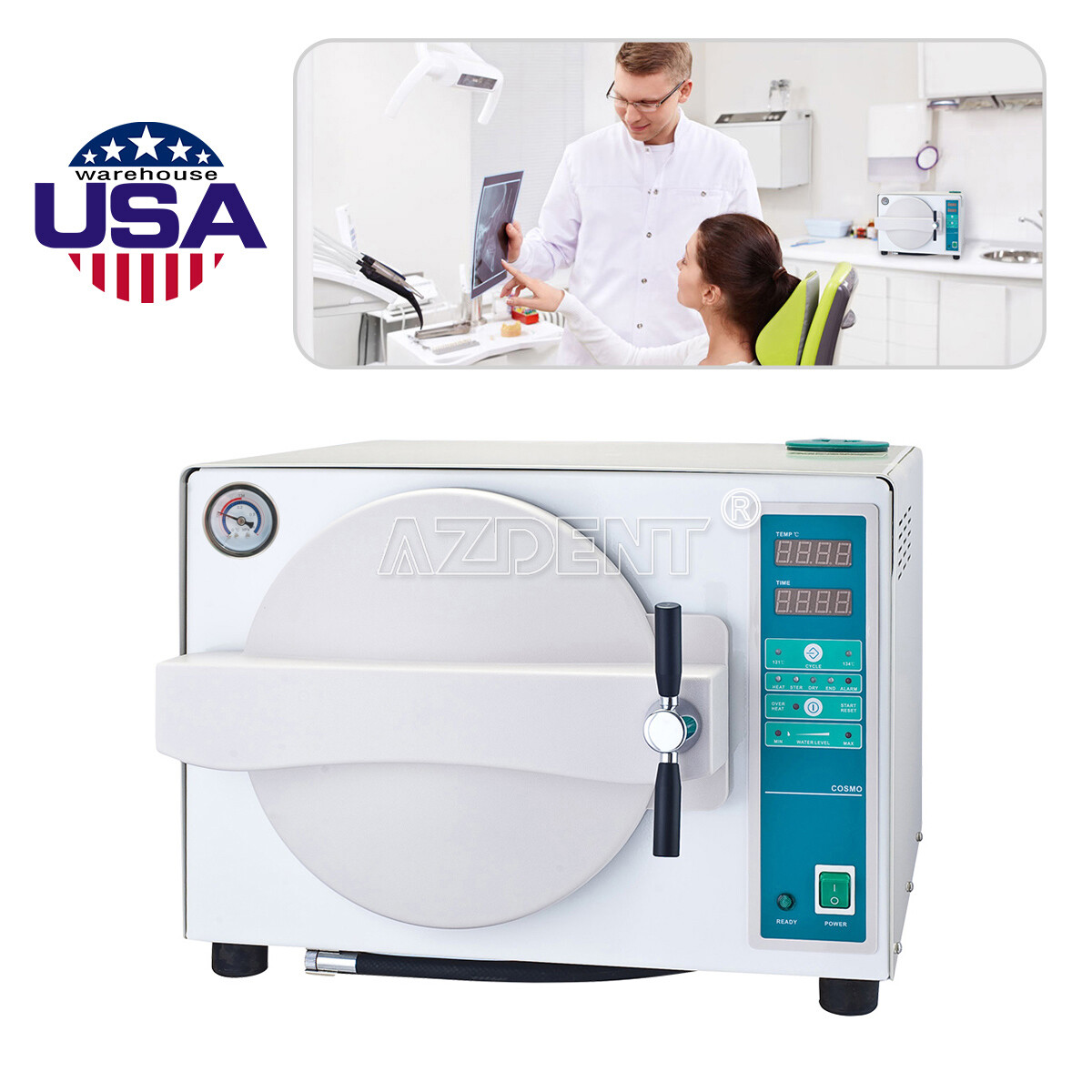 Dental Autoclave Steam Sterilizer Medical Drying Class B Steam Sterilizer + Gift