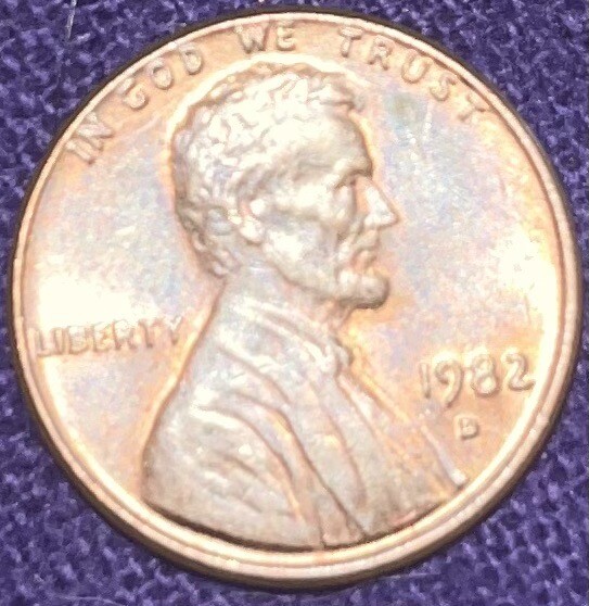 1982 D copper penny