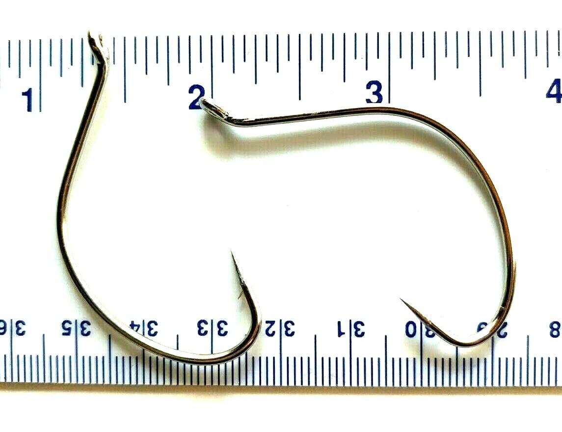 100 GT 2X Nickel Wide Gap Hollow Point Kahle Fish Hooks size 6/0 - kahle hooks