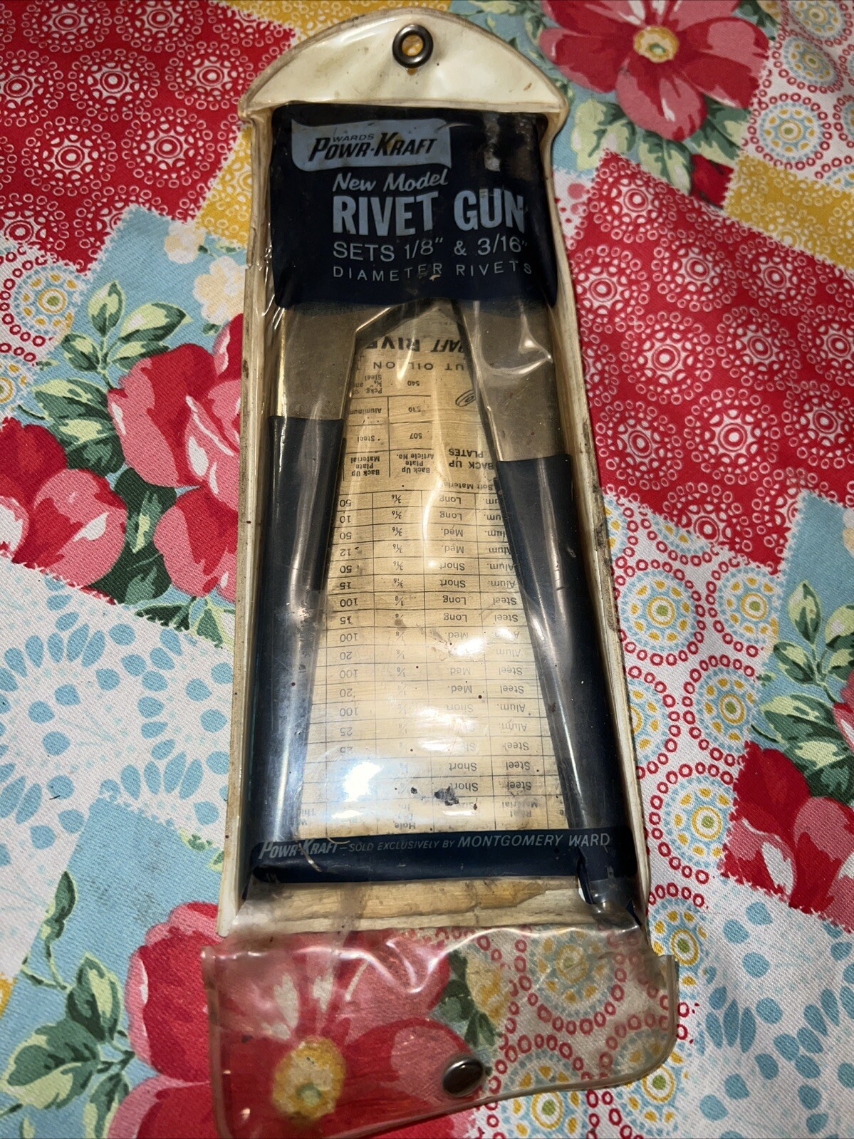 VINTAGE Rivet Gun POWR KRAFT Sets 1/8” & 3/16” Diameter Rivets
