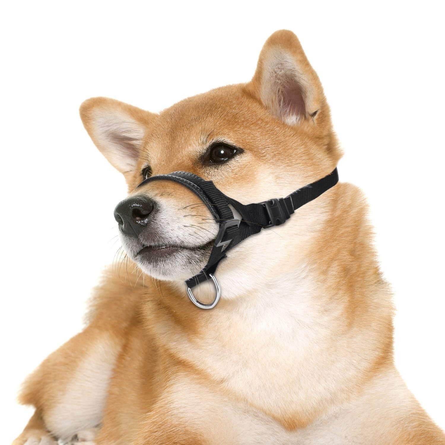 Nylon Dog Muzzle Large Black Adjustable Loop Anti Biting Barking Chewing