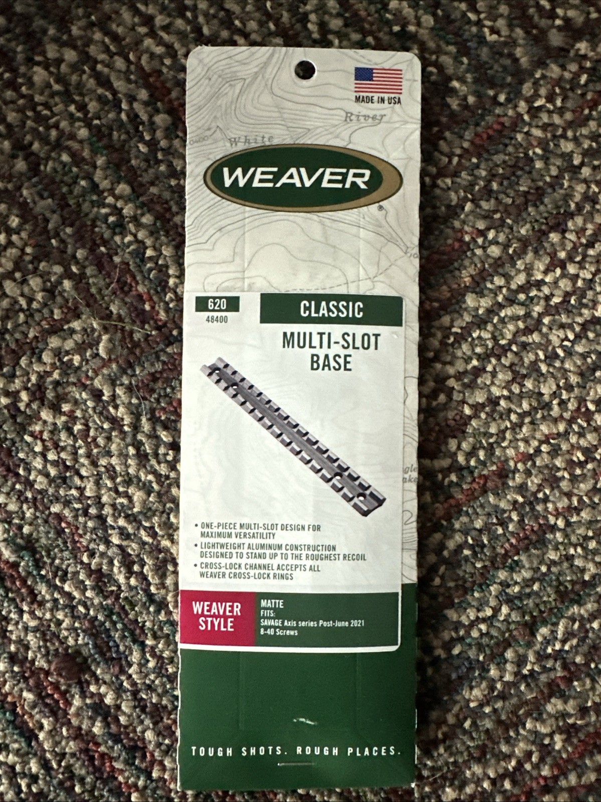 Weaver 620 Scope Base for Savage Axis Post 2021 Rifles 8-40 Screws 48400