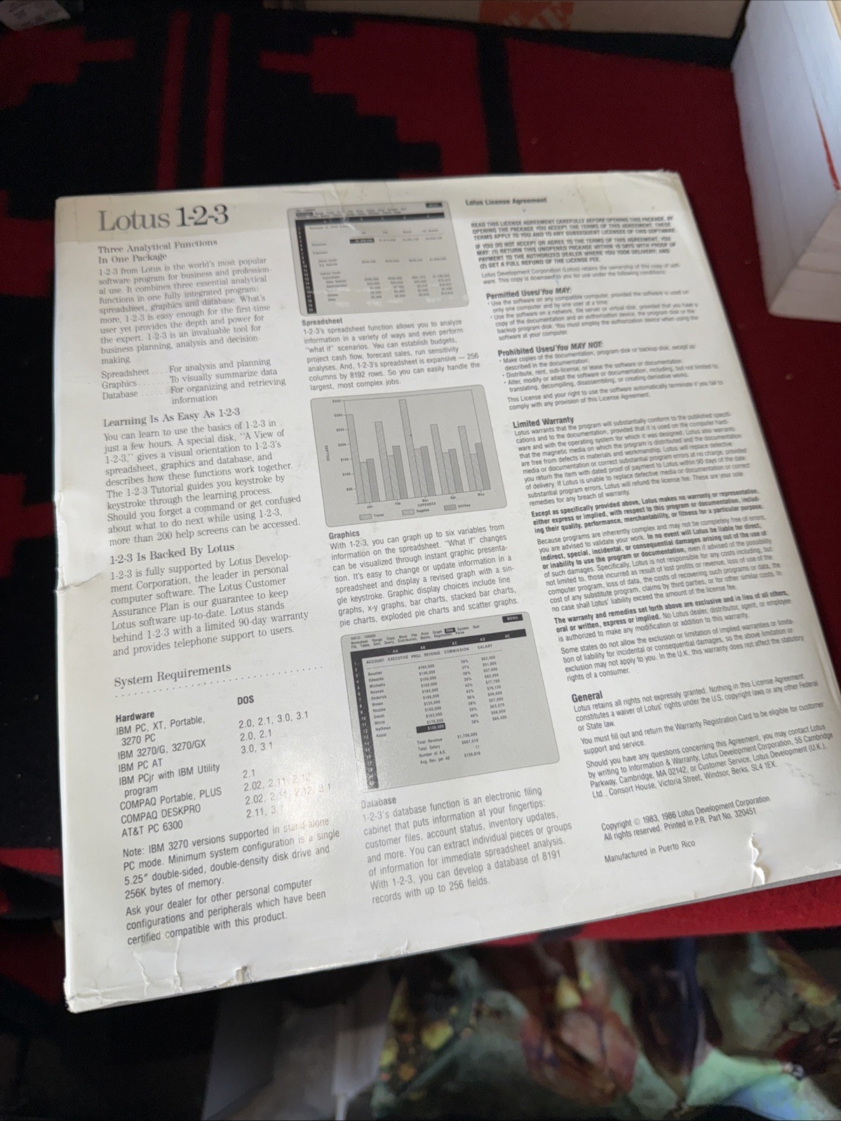 VTG LOTUS 123 1-2-3 Software Release 2.01 Floppy Disk Manual Reference 1986 IBM