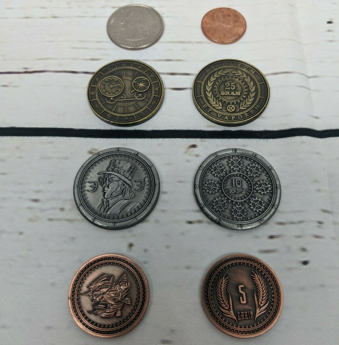 Fantasy Steam Punk Coin Set LARP Board Game Role Playing RPG Cosplay Victorian