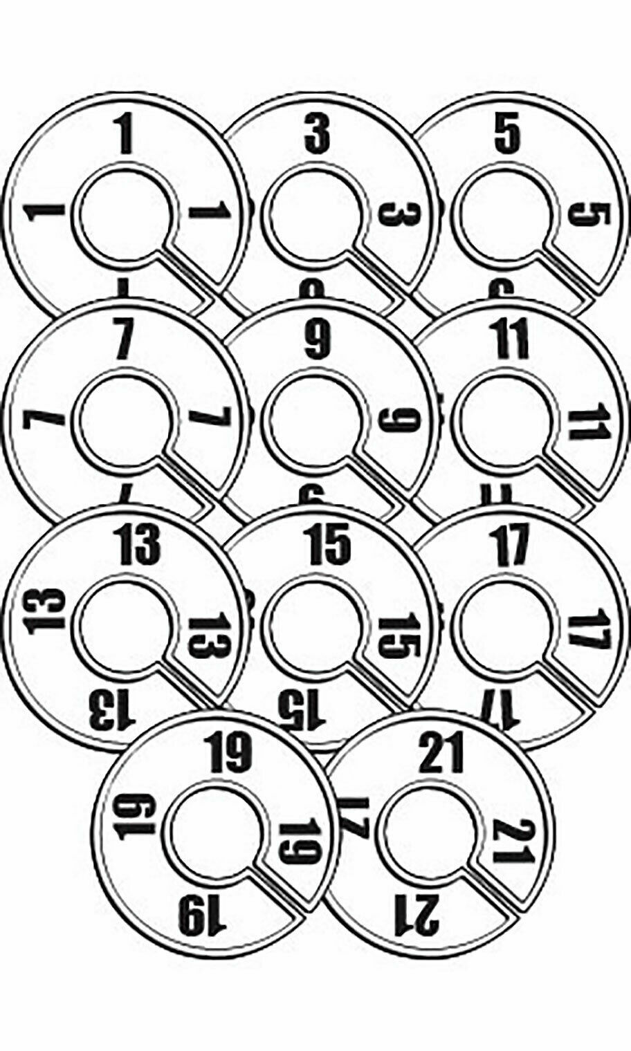 Round Size Divider Hangrail Junior 1-21 Variety Pack 33 White & Black