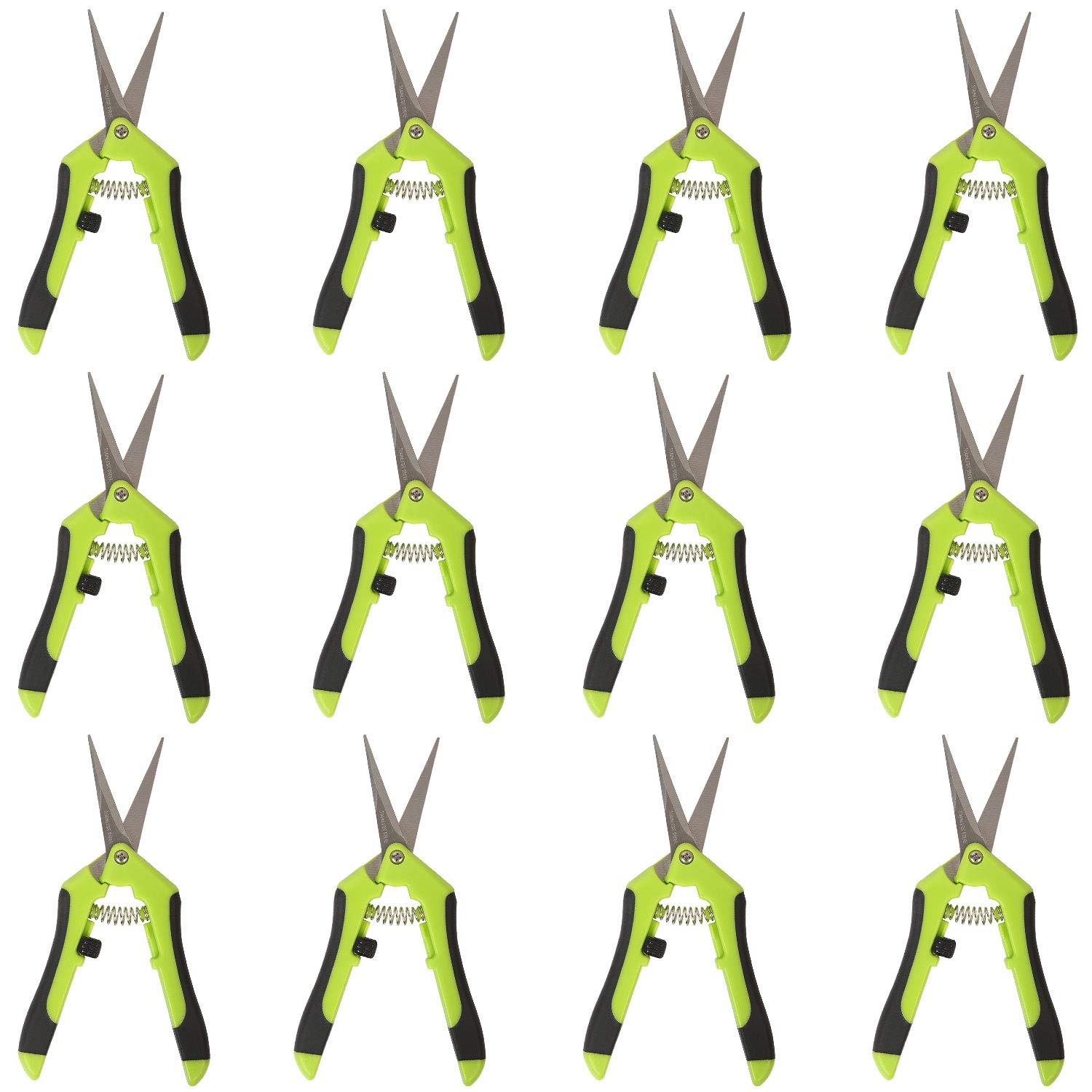 KEILEOHO 12 Pack 6.5 Inch Bud Trimming Scissors, x 3.54 inches, Green