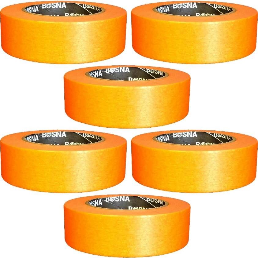 BOSNA Automotive Refinish Automotive Masking Tape, 1-1/2 Inch 6 Rolls, ORANGE