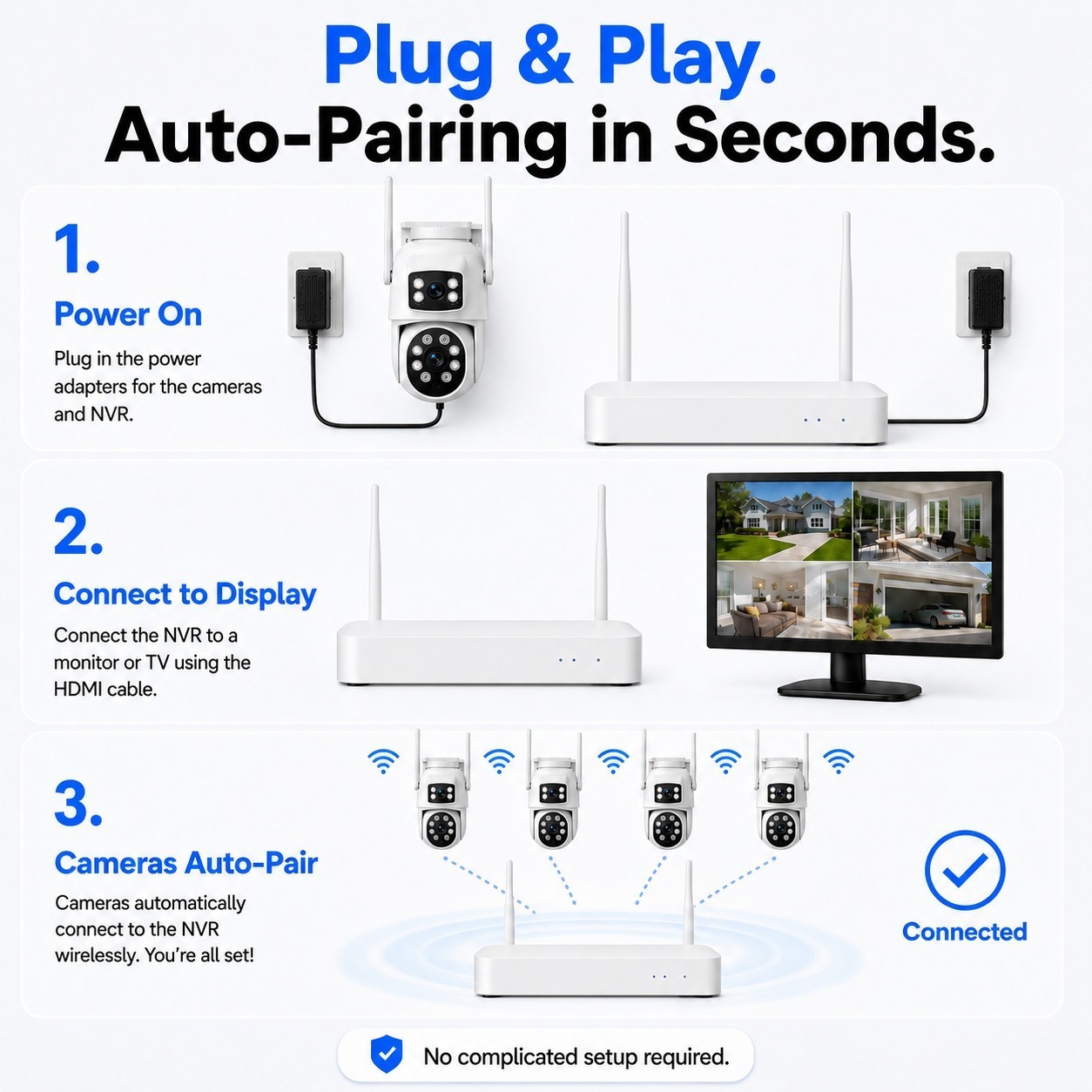 Wireless Security Camera System Outdoor IP66 Spotlight Motion Alarm CCTV Video