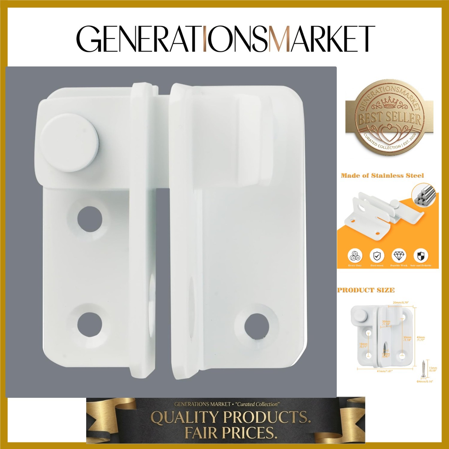 Heavy Duty Stainless Steel Flip Latch for Barn Gates & Pet Cages - Small Size