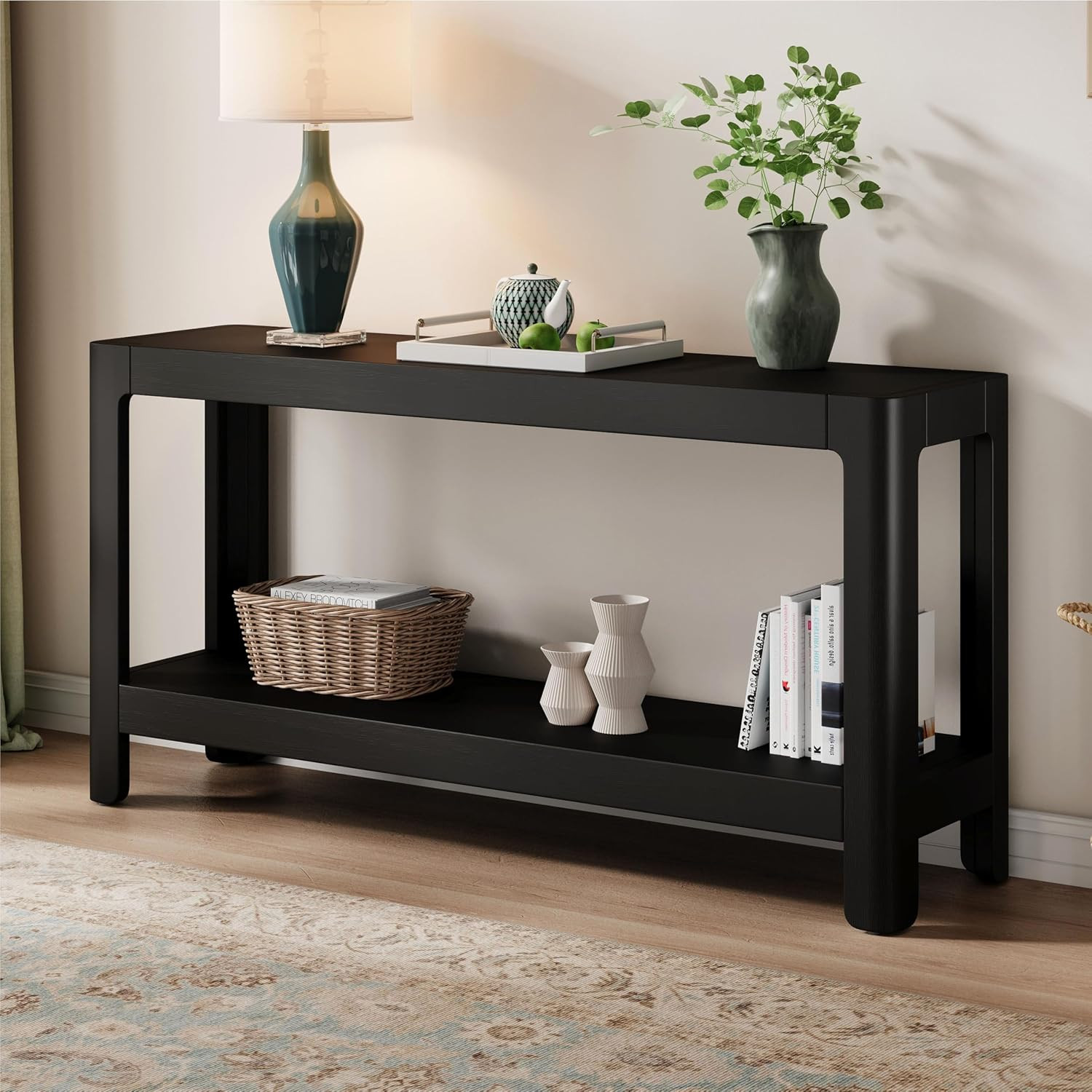 Culver Classic Wood Console Table, Narrow Entryway Table for Hallway, Modern Rec
