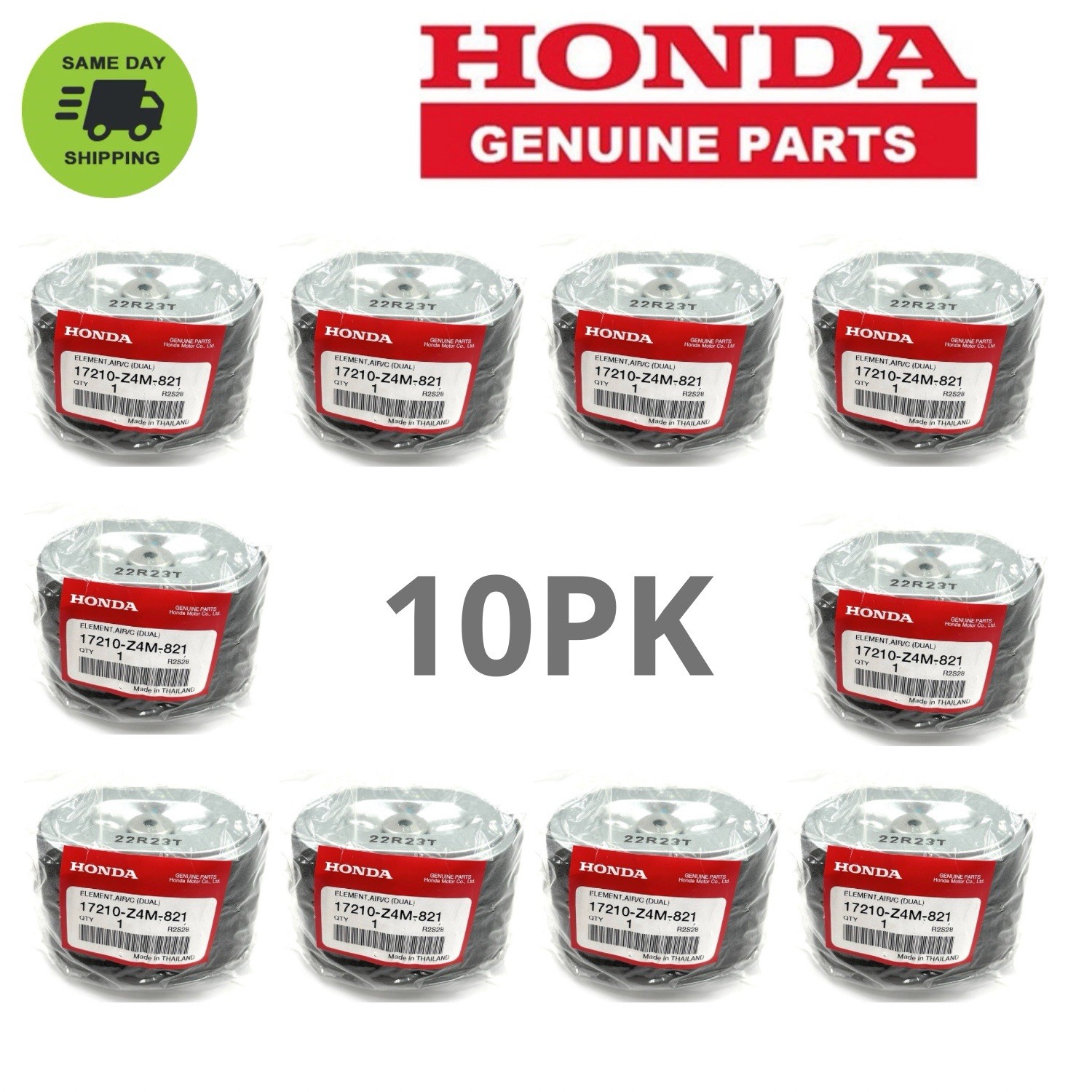 10PK Genuine Honda  Air Filter Element AFZE18 GX160 GX200 17210-Z4M-821 OEM NEW