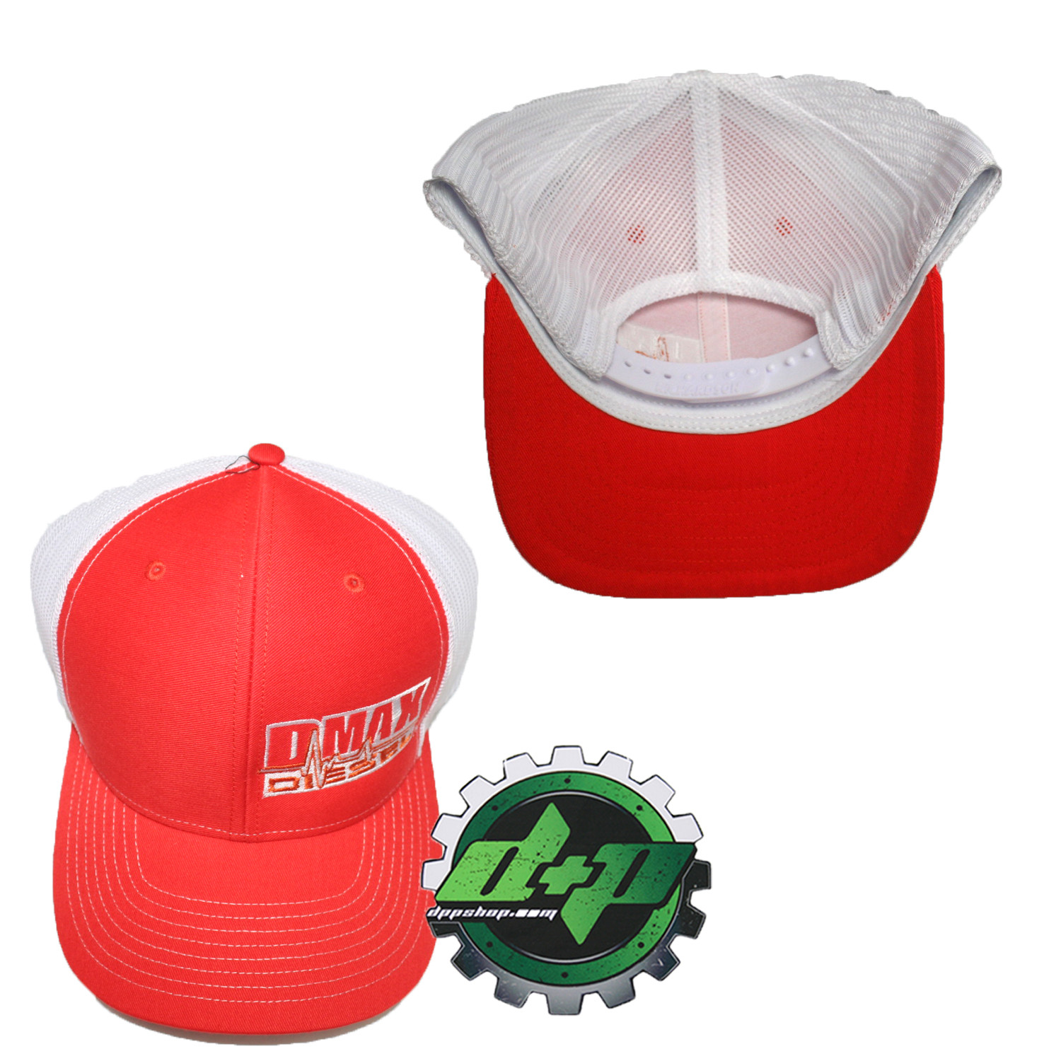 Duramax diesel Richardson trucker hat ball ORANGE white mesh snap back Dmax