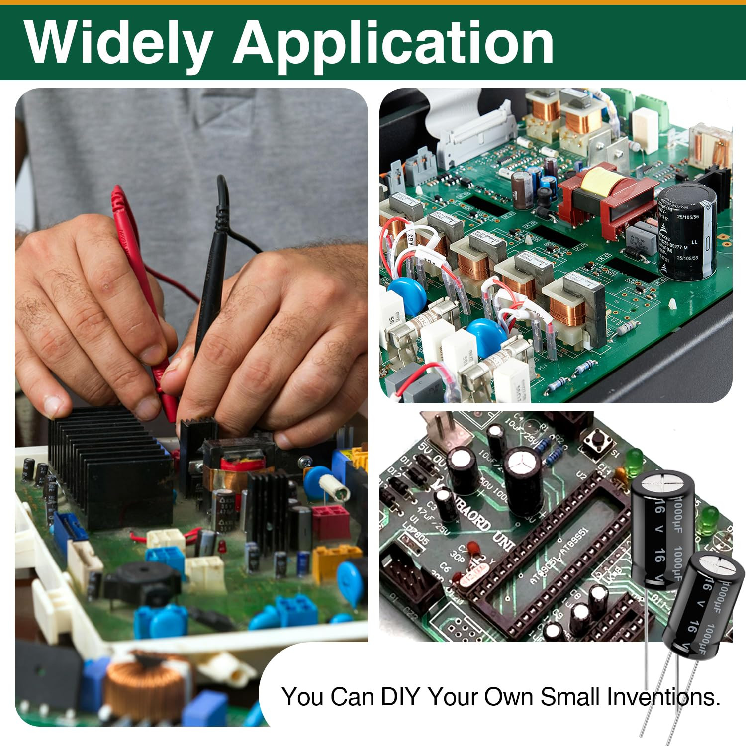 280 Pcs 24 Values Electrolytic Capacitor Assortment Box Kit(0.1Uf - 1000Uf),Dire
