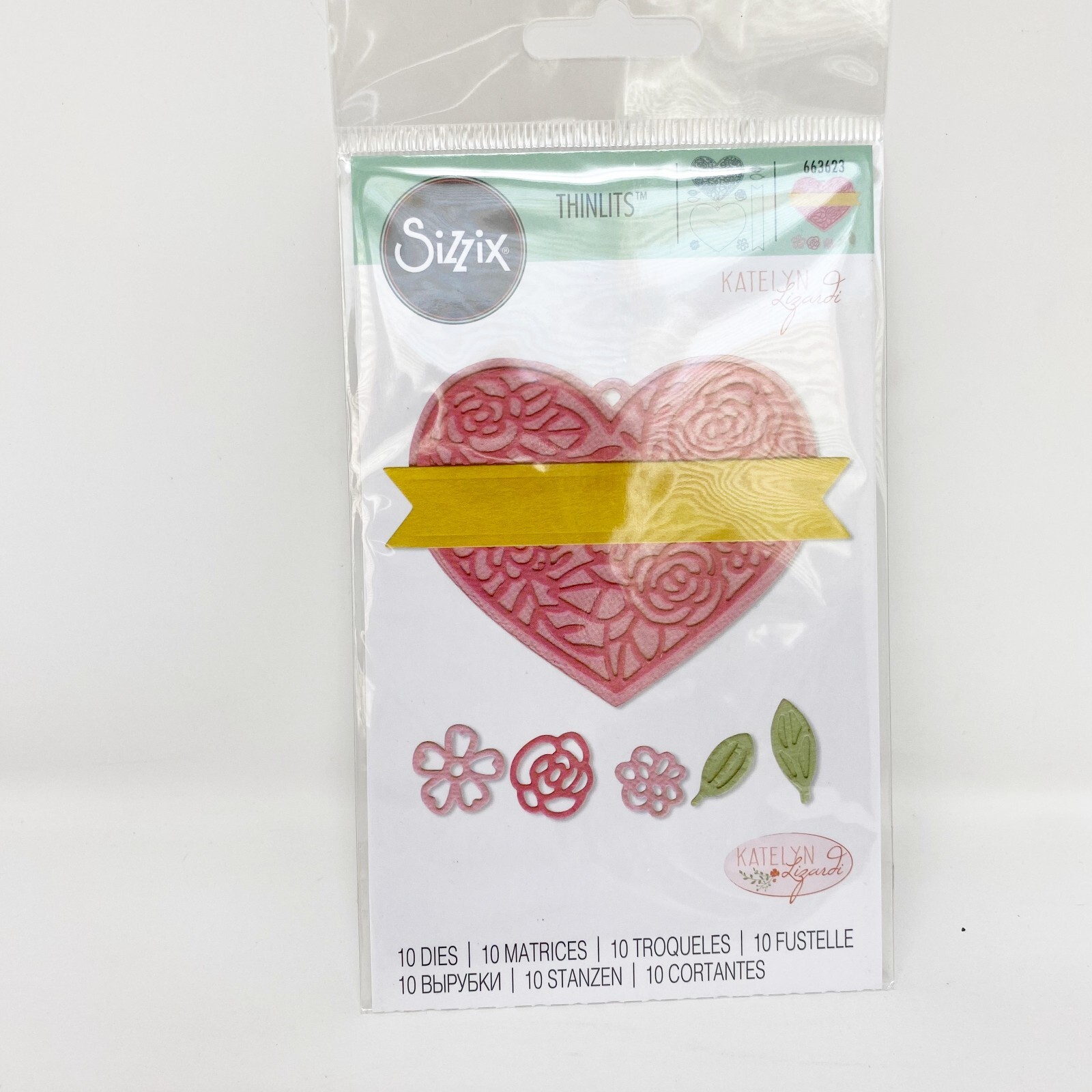 Sizzix Thinlits Heart Tag Katelyn Lizardi Love Cutting Dies 663623 NEW