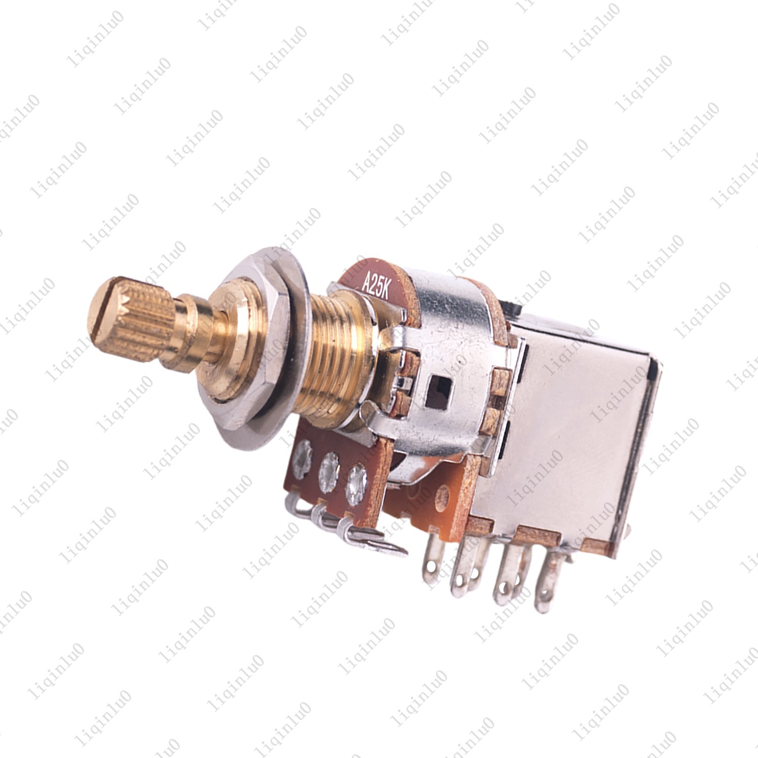 1x 18-Split Brass Long Shaft Pot Push-Push Switch AB/25K/50K For Active Pickup