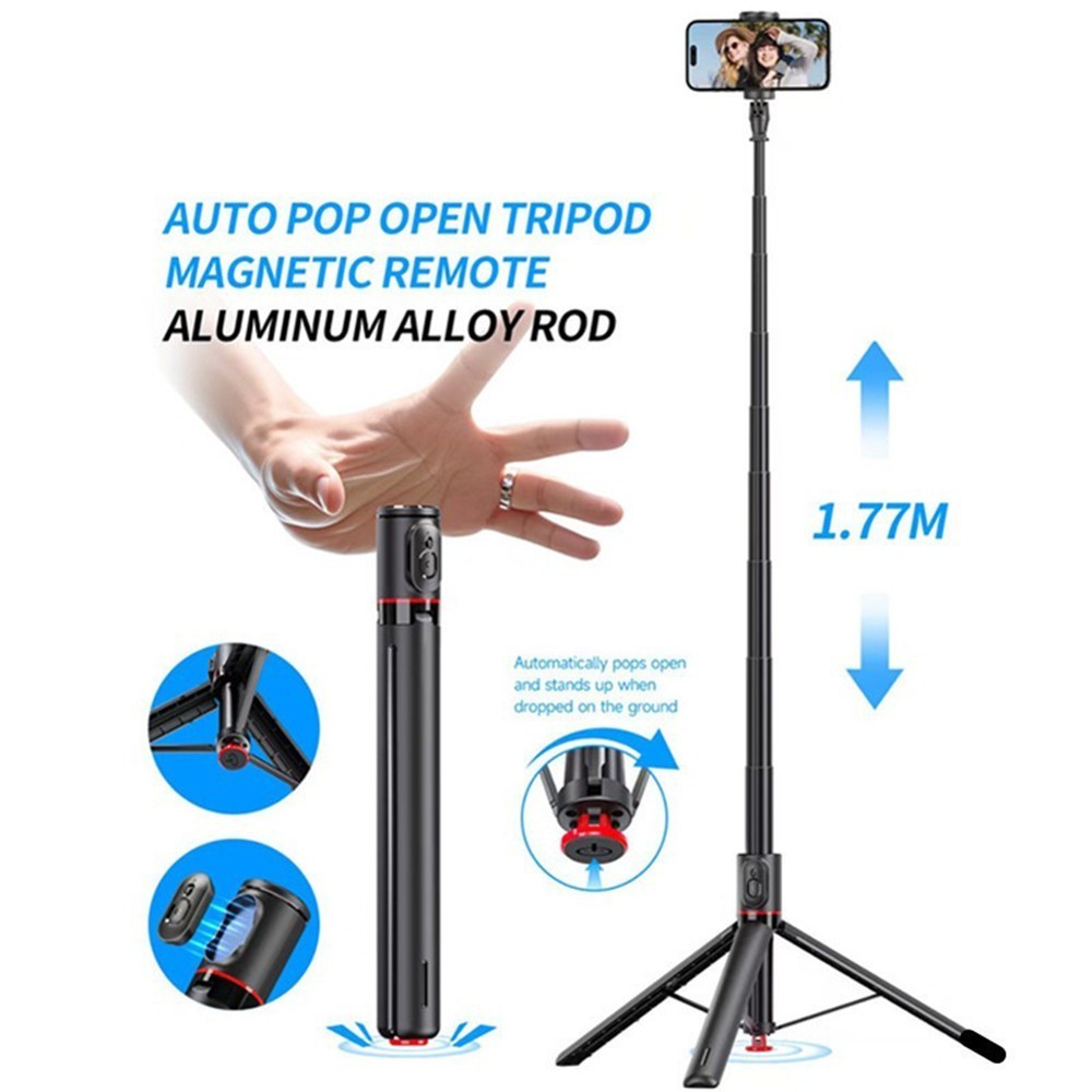 67" Cell Phone Selfie Stick Tripod Wireless Remote Extendable for iPhone/Android