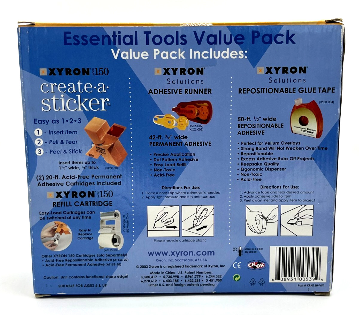 VTG NOS XYRON Create a Sticker Model 150 Essential Tools Value Pack Circa 2003!