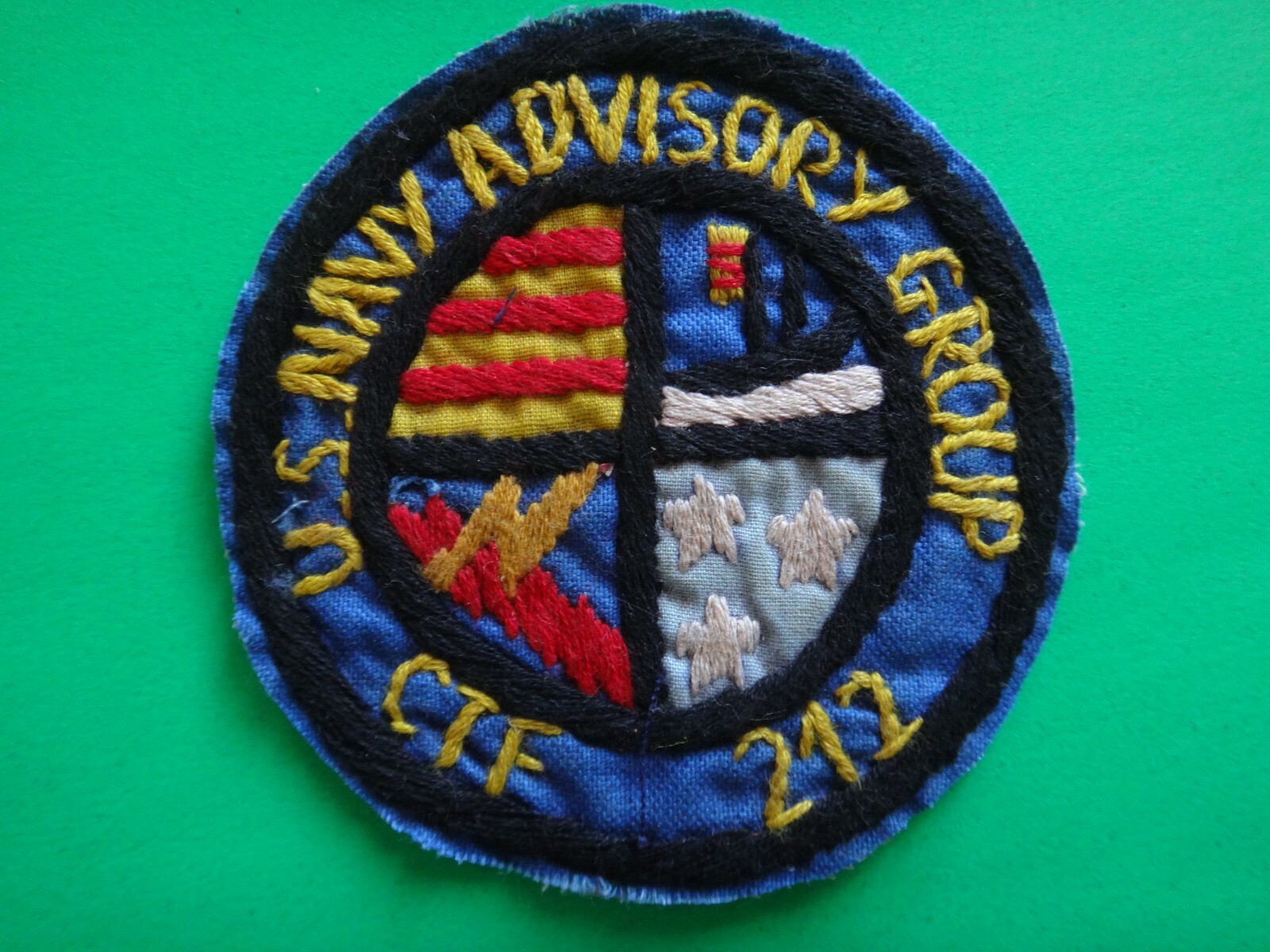 US Navy Hand Sewn Patch U.S. NAVY ADVISORY GROUP CTF-212 From Vietnam War Era