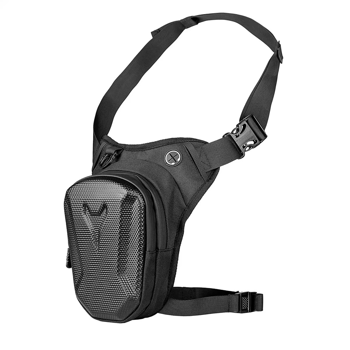 HOMEFISH Waterproof Motorcycle Leg Bag - Black Crossbody Cycling Waist Bag