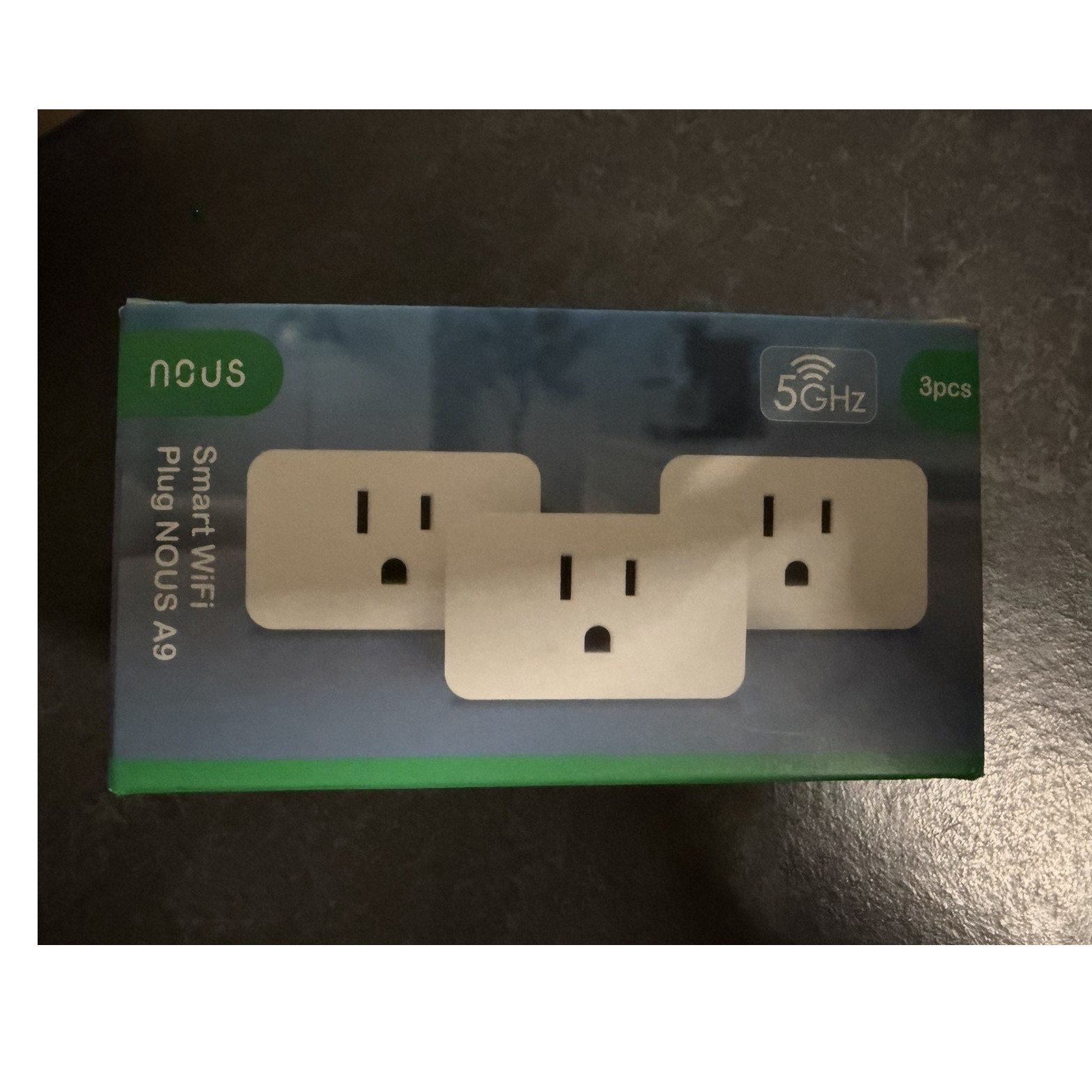 NOUS A9 Smart Wi-Fi Plug, Energy Monitoring, Alexa/Google, White, 3-qty
