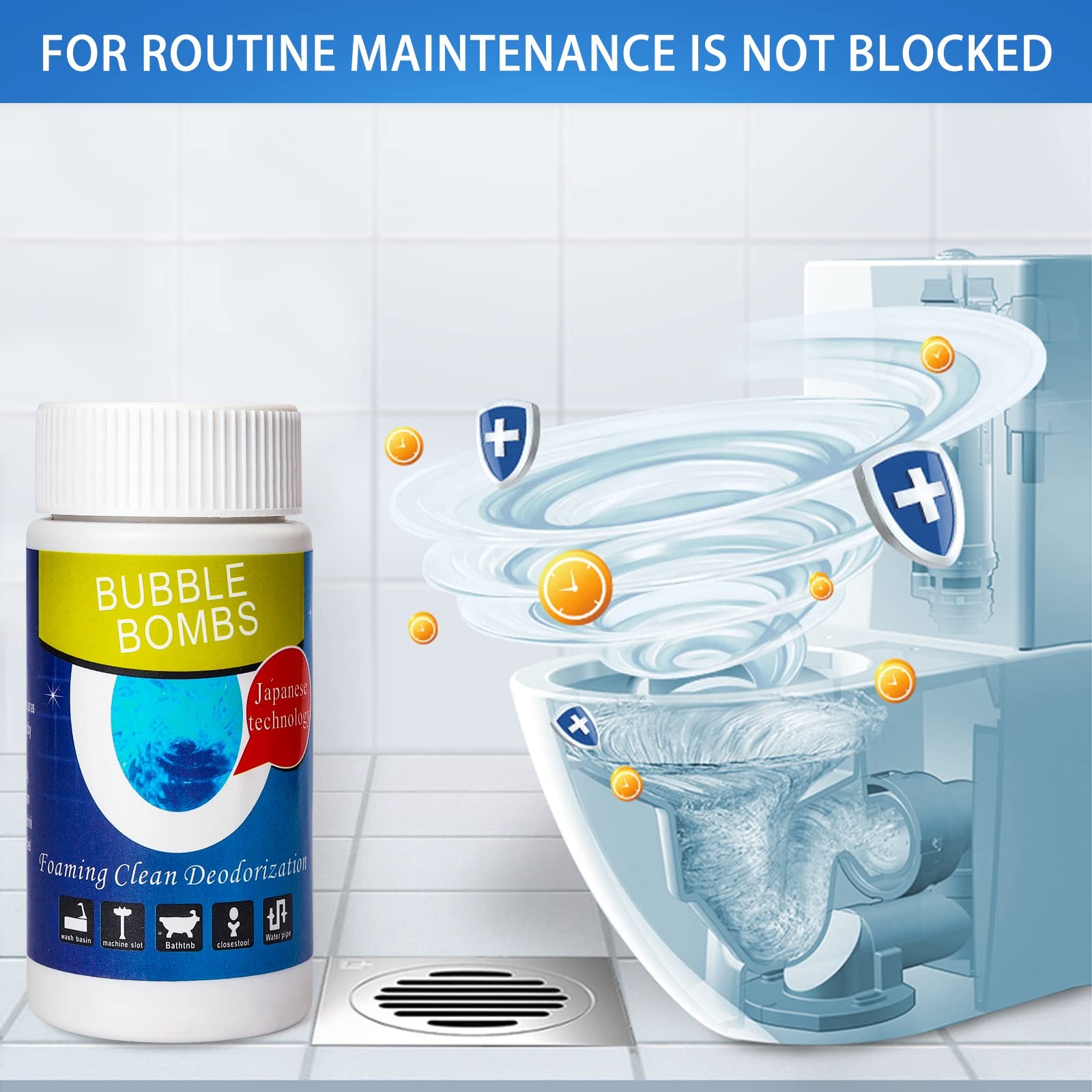 6 Pcs Bubble Bombs Drain Cleaner, Pipe Dredge Deodorant, Quick Dredge Pipelin...