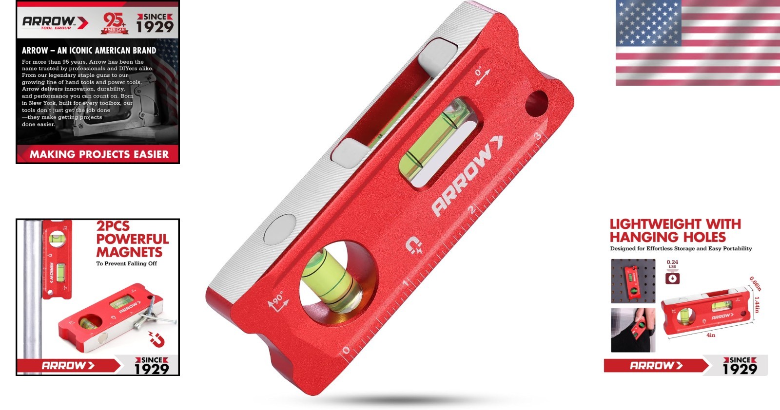 Level Magnet 4 Inch Torpedo Level Magnetic Aluminum Alloy Small Bubble Tool
