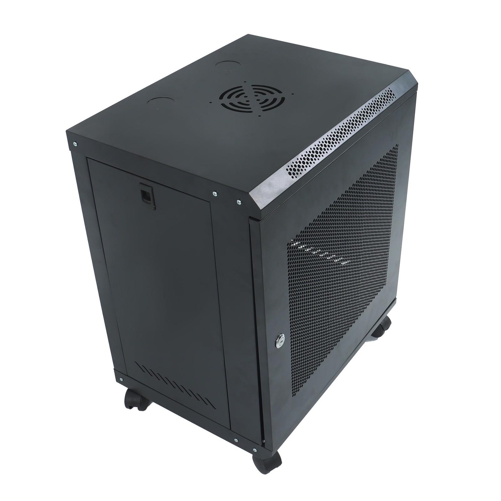 12U Wall Mount Rack Enclosure, 15.5" Deep, Secure Locking Door