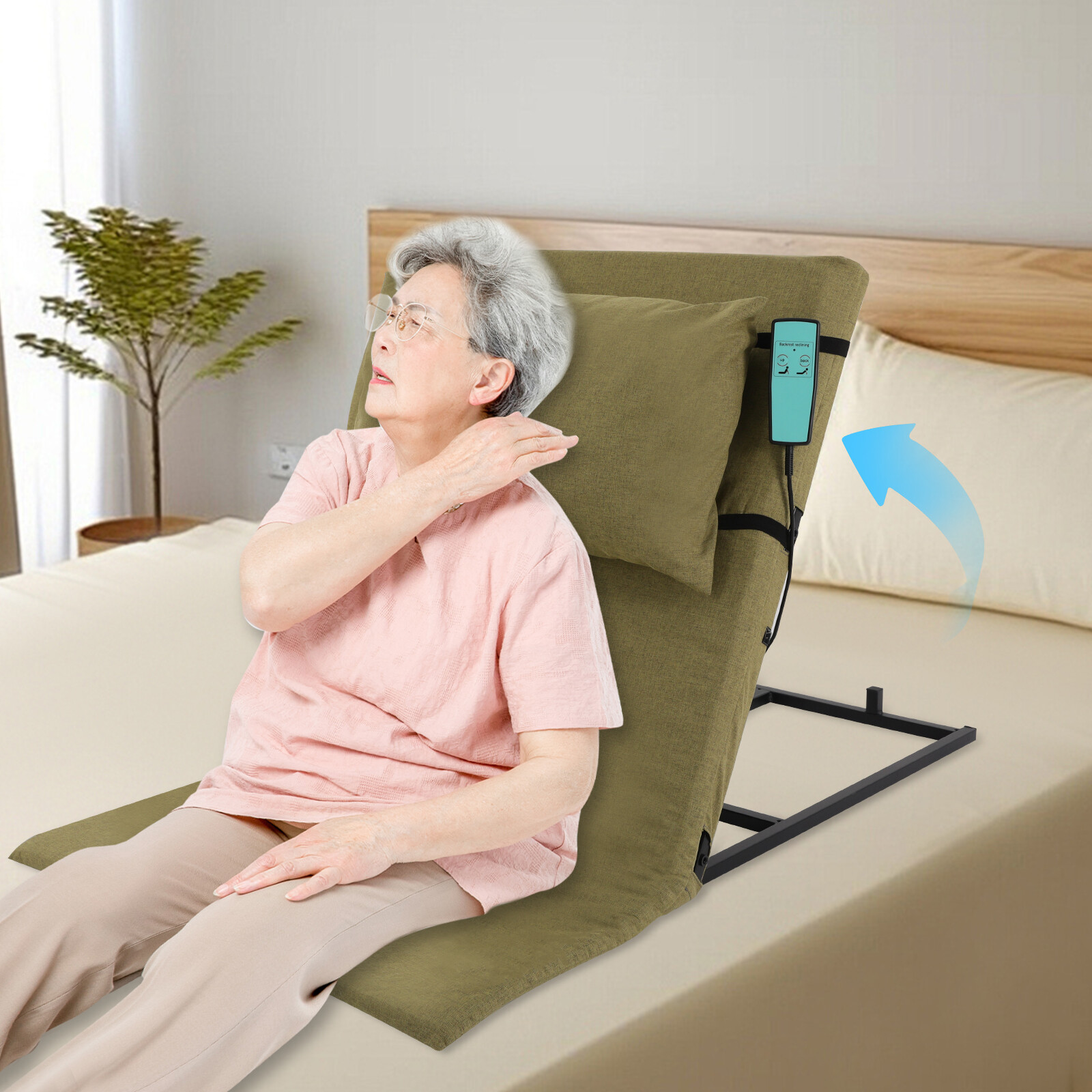 Electric Lifting Backrest for Bed - Adjustable Angle & Durable Support