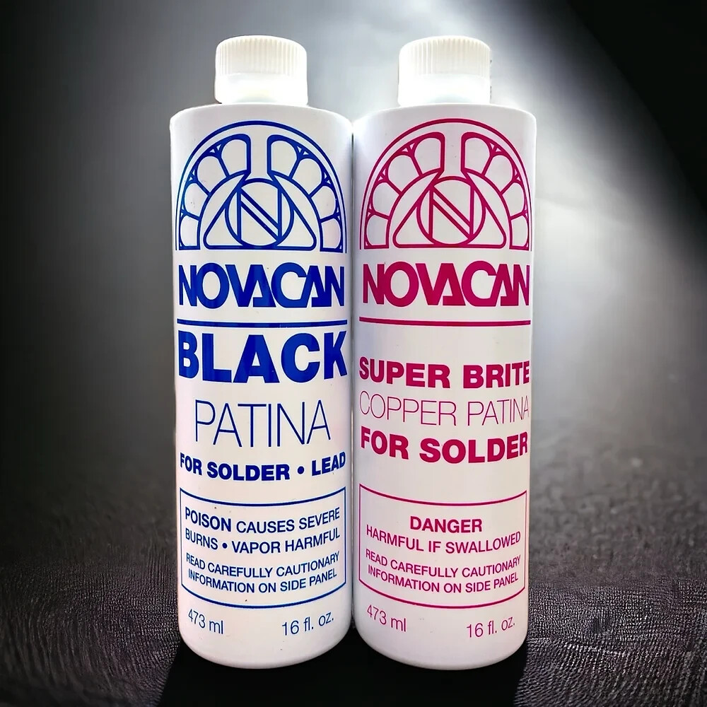Patina Pack - 2 Bottles of Black and Copper Novacan Patina (16oz each bottle)