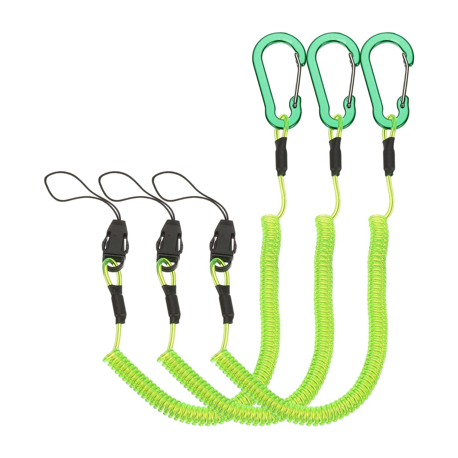 Coiled Lanyards with Buckle 59 Inch, 3 Pcs Buckle for Key Tool, Green
