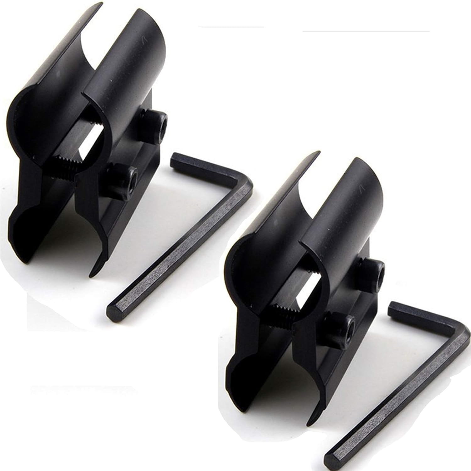 Versatile 2-Pack Flashlight & Laser Barrel Clamps with Wrench - Secure Mounting