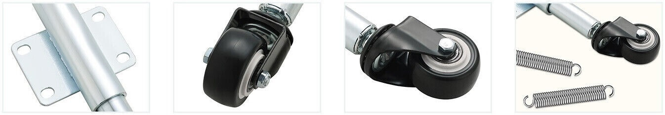 2" Fence Gate Wheels with Spring Rolling Gate Swivel Caster Gate Rollers Support