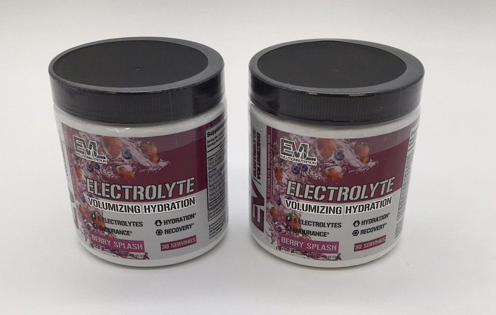 2X EVOLUTION NUTRITION ELECTROLYTE 30 SERVINGS BERRY SPLASH FLAVOR EXP 02/27