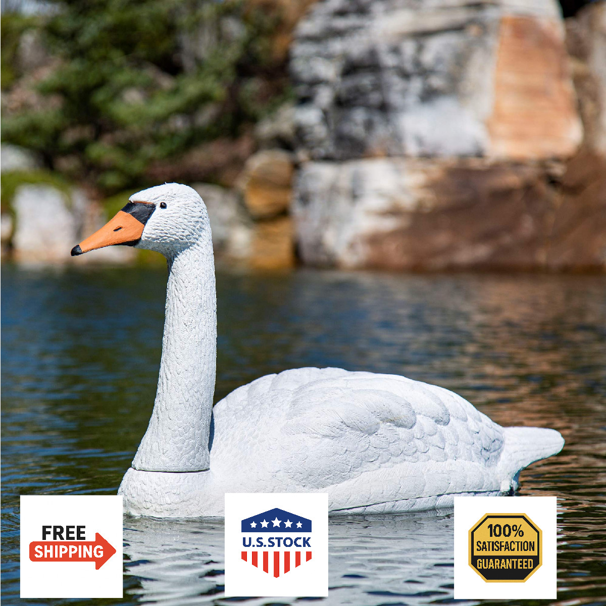 Aquascape Floating Swan Decoy for Ponds, Pools, Water Gardens - Protects Fish 74