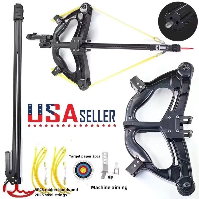 Compound Bow 60LBS Slingshot Laser Bow Set Fun Outdoor Shooting Steel Balls Set