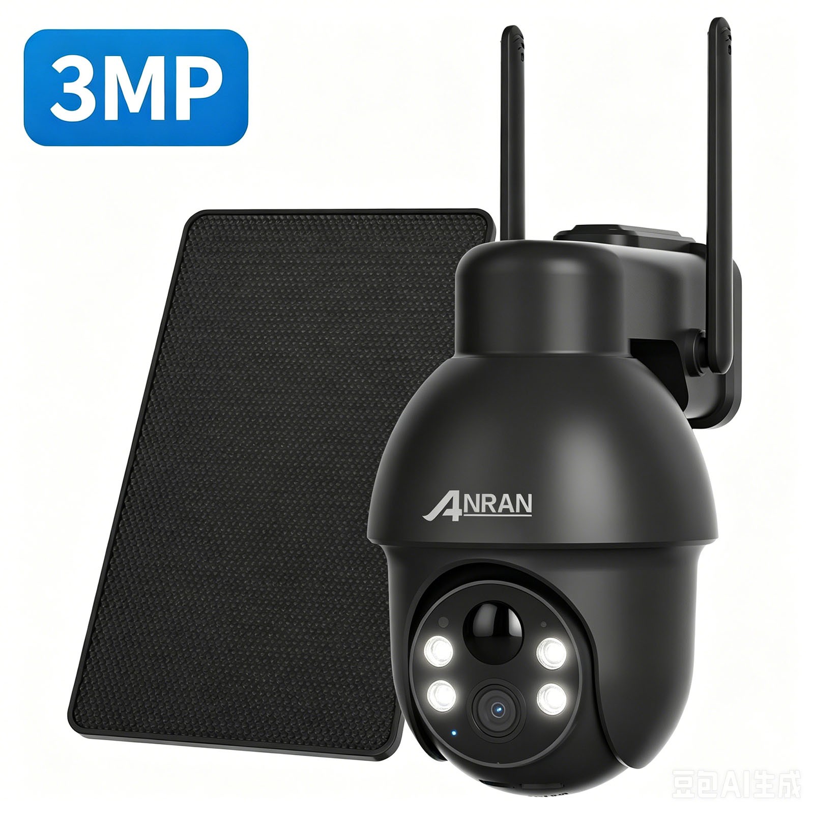 ANRAN Home Security Camera System Solar Panel 360° PTZ Wireless 3MP Outdoor IP65