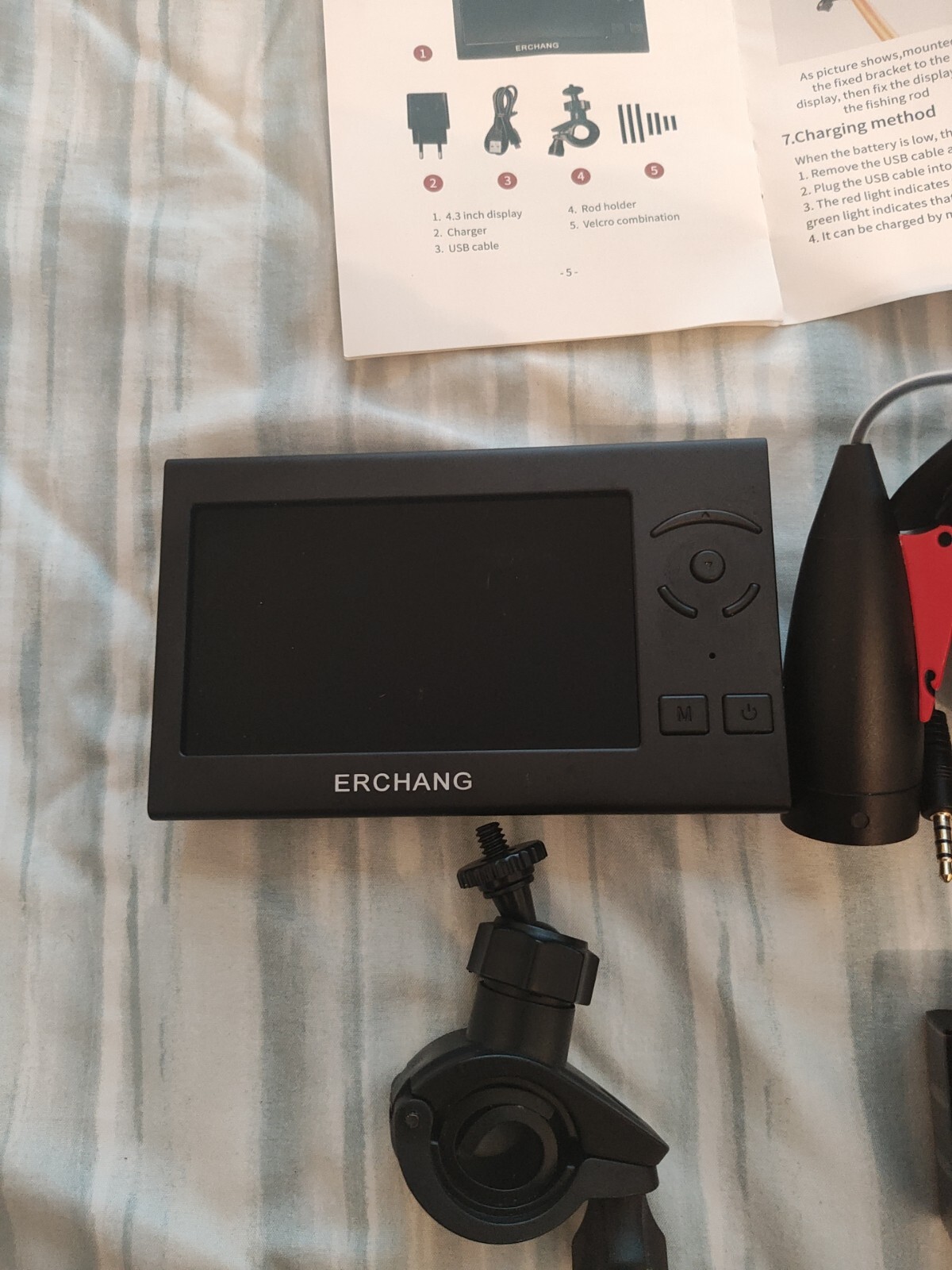 Erchang Underwater Fishing Camera 4.3" Monitor 4x Digital Zoom Fish Finder