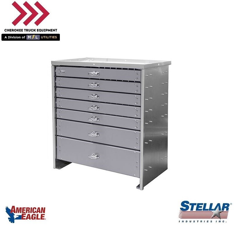 Stellar 26106, (7) Drawer Heavy-Duty Steel Toolbox- 31.5"H x 28"W x 16.75"D