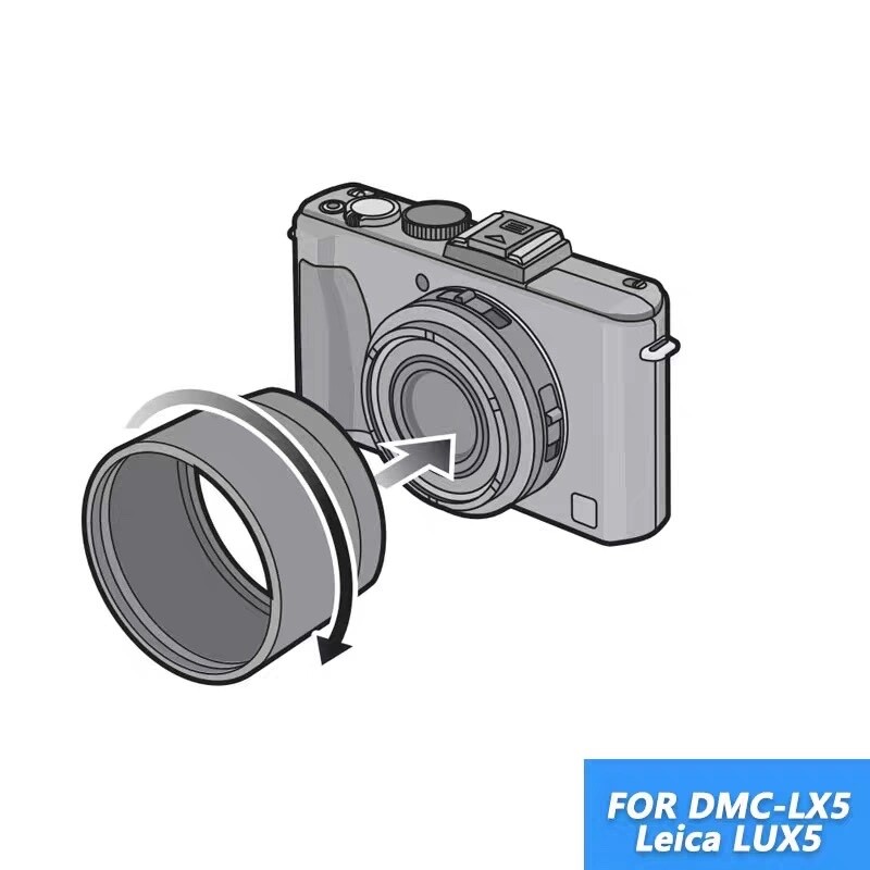Metal Lens Filter Adapter for Panasonic DMC-LX5, Leica D-Lux 5 to 52mm