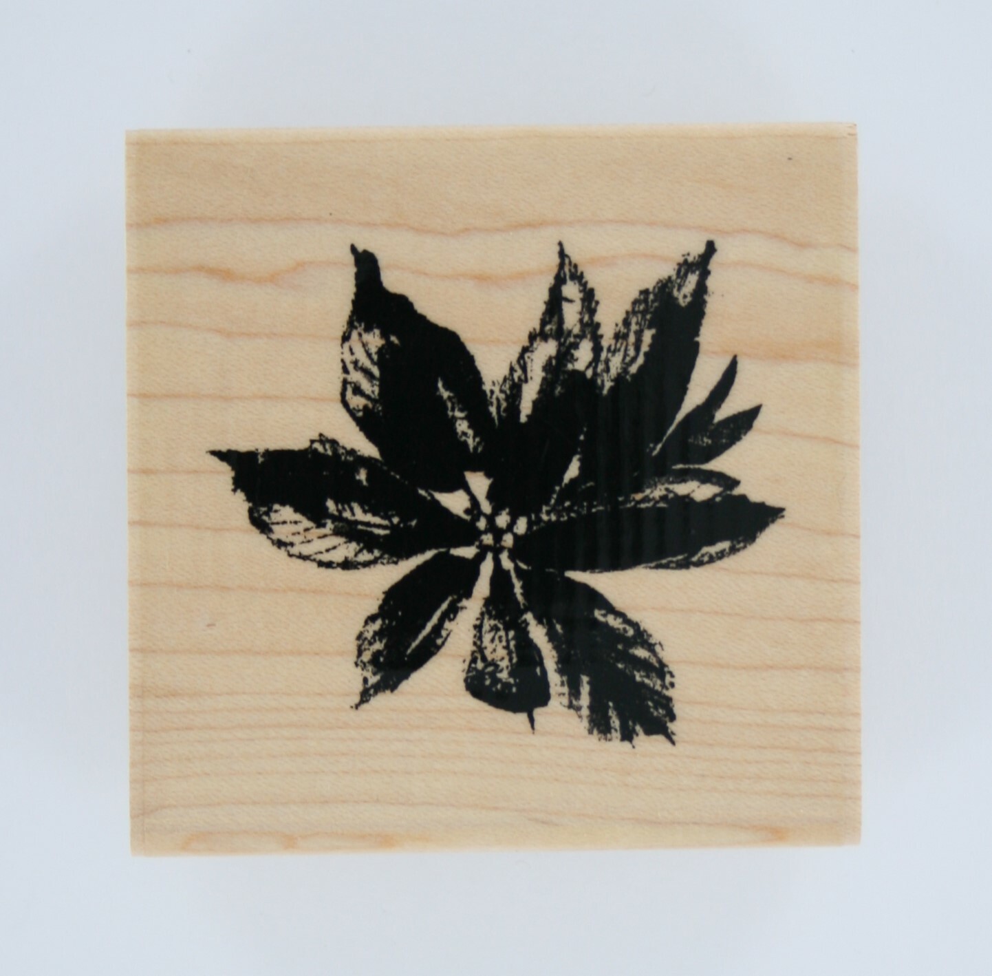 New Paper Inspirations Wood Mounted Rubber Stamp Poinsettia Christmas FF10167