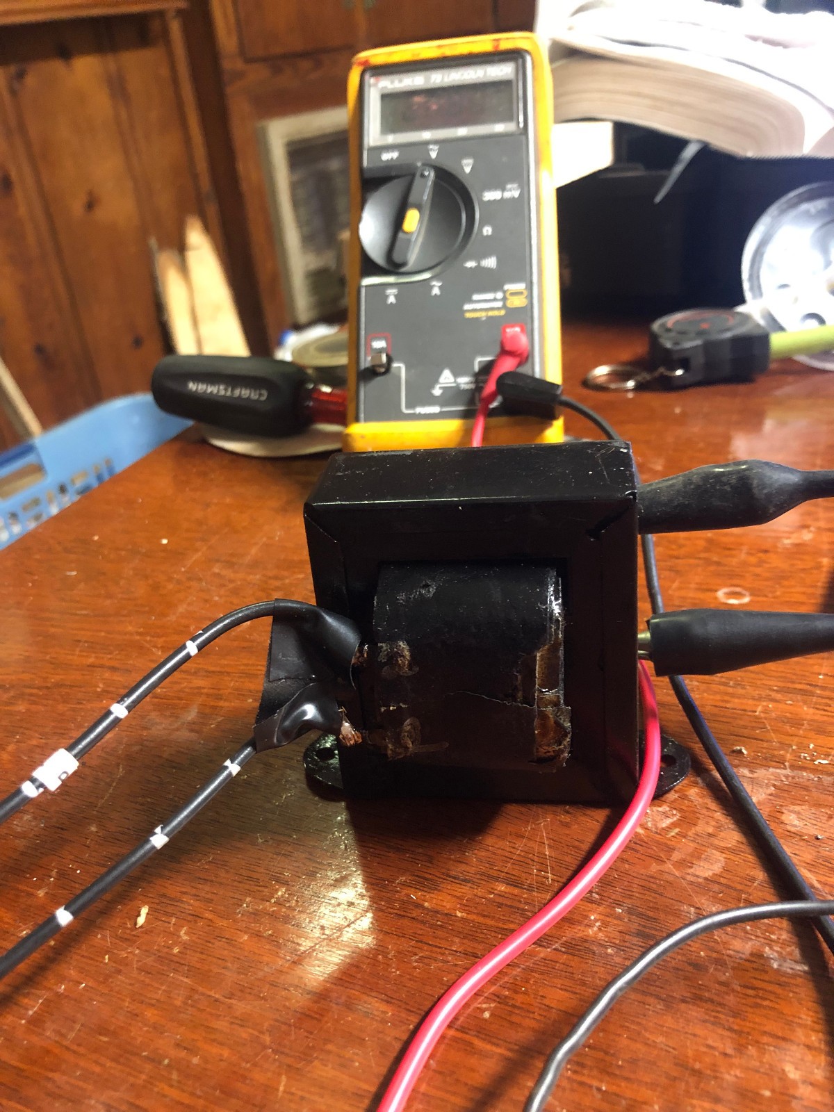 Signal Transformer 117Volts  to 20 volts  X  2 secondary , cleaned ,lookin good