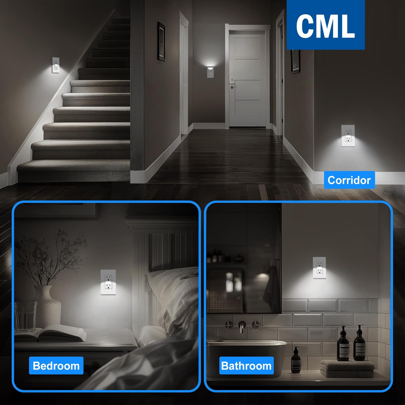 CML 20x 15A Outlet White w/Night Light