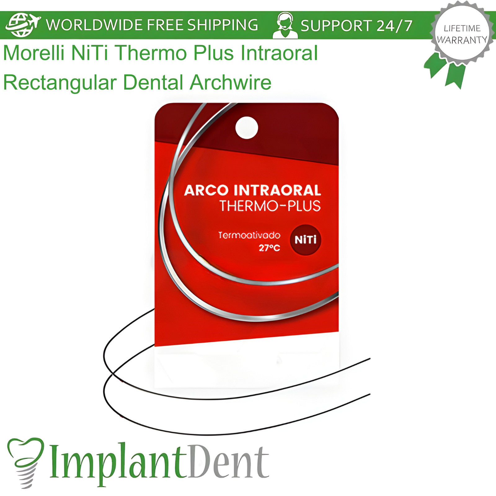 NiTi Thermo Plus IntraoraI Rectangular Dental Archwire 0rthodontic Alignment