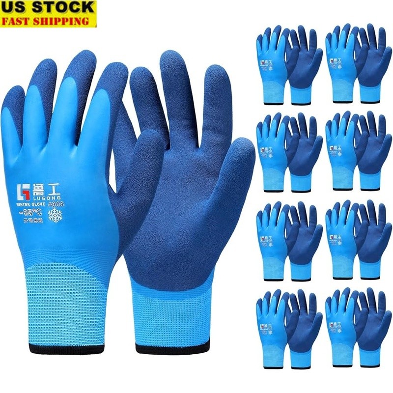 Thermal Insulated Waterproof Work Gloves 9 Pairs Non-slip Winter Hand Protection