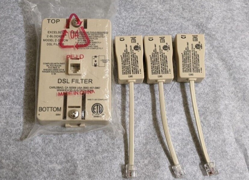 LOT OF 1 Excelsus Z-Blocker DSL Z330CW & 3 Excelsus DSL Filter Z330P2J