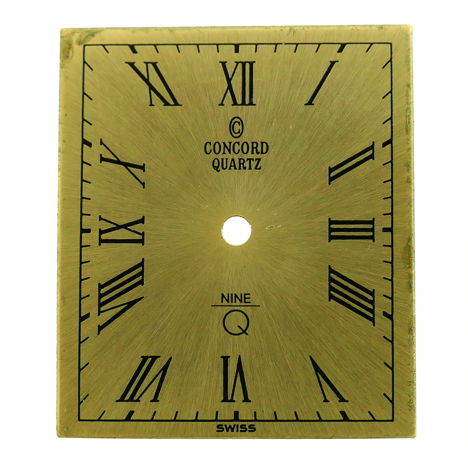 CONCORD QUARTZ NINE Q 19MM ROMAN NUMERALS GOLD DIAL - GOOD CONDITION
