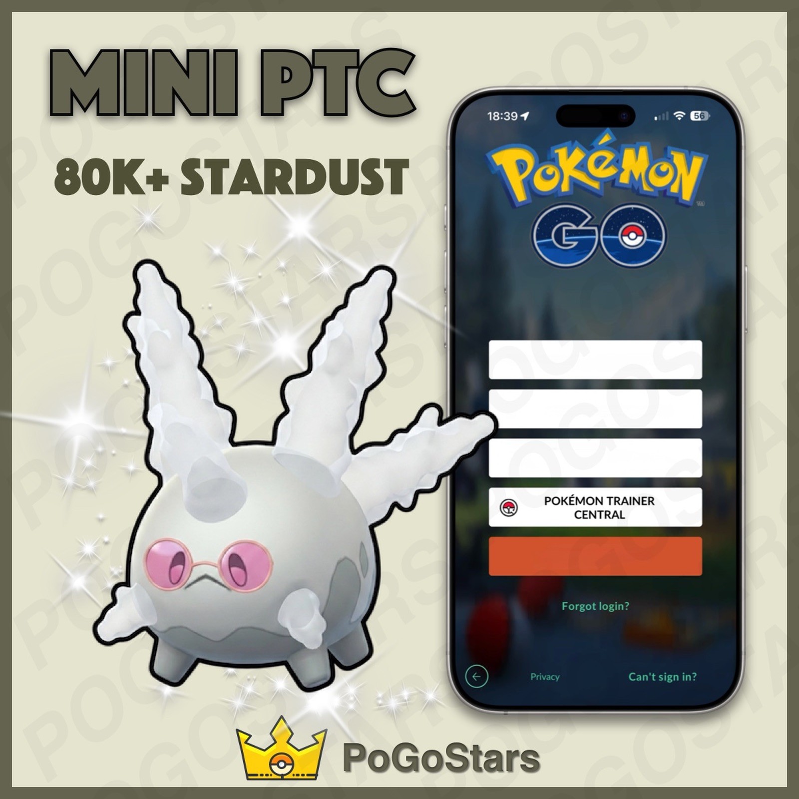 Pokémon PTC Go - Shiny Corsola Galarian Pink Sunglasses✨Read Description✨