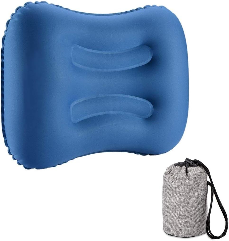 Ultralight Inflatable Camping Pillow - Compact, Water-Resistant, Ergonomic Ne...